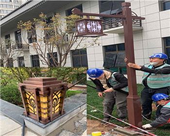 西安小區庭院燈、柱頭燈項目案例  陜西蘭光路燈廠產品